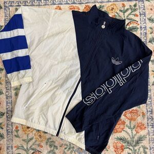 Adidas windbreaker Vintage 1990s Y2K Blue White Mens Large